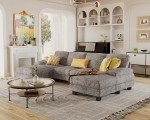 Furmax U-Shaped Grey Sectional Sofa for Living Room