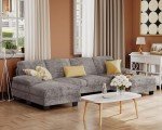Furmax U-Shaped Grey Sectional Sofa for Living Room
