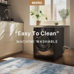 Soft Blue Cream 8x10 Area Rug - Modern Design