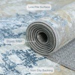 Soft Blue Cream 8x10 Area Rug - Modern Design