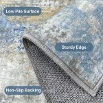 Soft Blue Cream 8x10 Area Rug - Modern Design