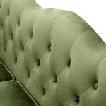 Modern 78" Green Velvet 3-Seater Sofa Couch