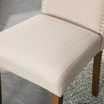 Beige Upholstered Parsons Dining Chairs - Set of 6