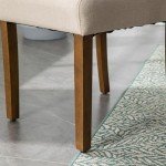 Beige Upholstered Parsons Dining Chairs - Set of 6