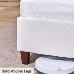 Cream Velvet King Bed Frame with Tall Headboard