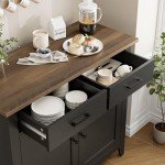 Modern Farmhouse Kitchen Storage Cabinet with Buffet