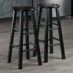 Winsome 2-Piece Modern Black Bar Stool Set