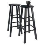 Winsome 2-Piece Modern Black Bar Stool Set