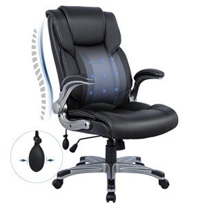Ergonomic Leather Office Chair with Adjustable Armrests