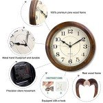 Kesin 14-Inch Silent Wood Wall Clock