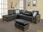 FANYE 3-Piece L-Shaped Faux Leather Sectional Sofa