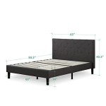 ZINUS Shalini Queen Upholstered Bed Frame - Dark Grey
