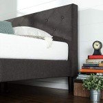 ZINUS Shalini Queen Upholstered Bed Frame - Dark Grey