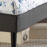 ZINUS Shalini Queen Upholstered Bed Frame - Dark Grey