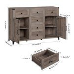 Keyluv 54" Rustic Sideboard Buffet Cabinet