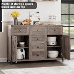 Keyluv 54" Rustic Sideboard Buffet Cabinet