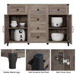 Keyluv 54" Rustic Sideboard Buffet Cabinet