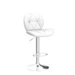 Set of 2 Height Adjustable Bar Stools, White
