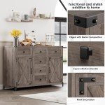 Keyluv 54" Rustic Sideboard Buffet Cabinet