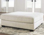 Beige Rawcliffe Oversized Square Ottoman by Ashley