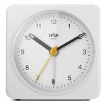 Braun Classic White Analog Alarm Clock with Snooze