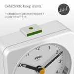 Braun Classic White Analog Alarm Clock with Snooze