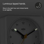 Braun Classic White Analog Alarm Clock with Snooze