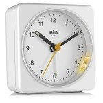 Braun Classic White Analog Alarm Clock with Snooze