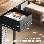 Reversible L-Shaped Desk with LED Lights and Outlets