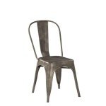 Set of 4 Stackable Metal Bistro Dining Chairs
