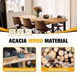 Flamaker Acacia Wood Dining Table for 6