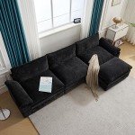 Black Modular Sectional Sofa with Ottoman