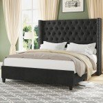 Jocisland Queen Velvet Upholstered Bed Frame