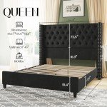 Jocisland Queen Velvet Upholstered Bed Frame