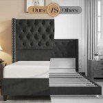 Jocisland Queen Velvet Upholstered Bed Frame