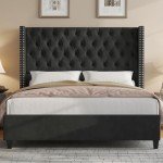 Jocisland Queen Velvet Upholstered Bed Frame