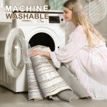 Soft Neutral Boho 6x9 Washable Area Rug