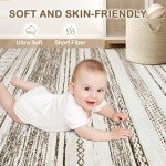 Soft Neutral Boho 6x9 Washable Area Rug