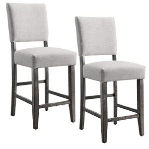 Set of 2 Upholstered Counter Height Stools