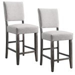 Set of 2 Upholstered Counter Height Stools