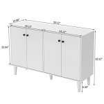 White 4-Door Sideboard Buffet Storage Cabinet