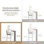 Set of 2 Upholstered Counter Height Stools