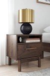 Calverson Modern Dark Brown 1 Drawer Nightstand