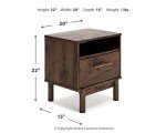 Calverson Modern Dark Brown 1 Drawer Nightstand