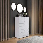 HODEDAH 7-Drawer Wood Dresser for Bedroom
