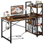 Rustic Brown 47" Computer Desk with USB Ports