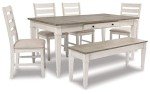 Skempton Farmhouse Rectangular Dining Table with Storage