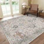Light Taupe Brown Vintage 8x10 Area Rug