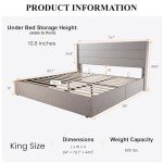 Modern King Size Lift Up Storage Bed Frame