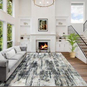Large Washable 8x10 Modern Abstract Area Rug